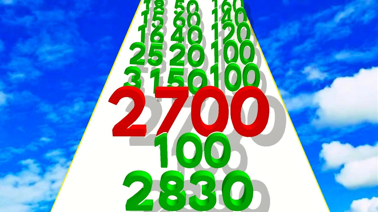 Number Stack 3D - Number Running Game Level Up Numbers (Asmr Gameplay)
