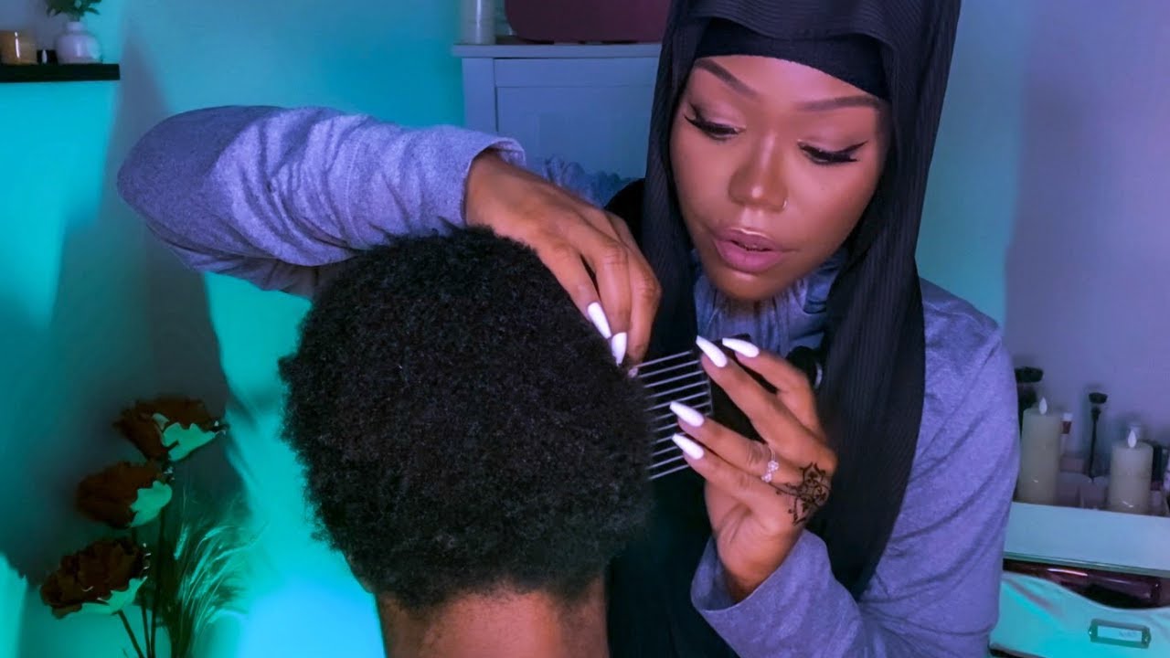 ASMR | Hair Play (ft. Dossier) (4c Hair, Afro Picking, Scalp Massage, Personal Attention)