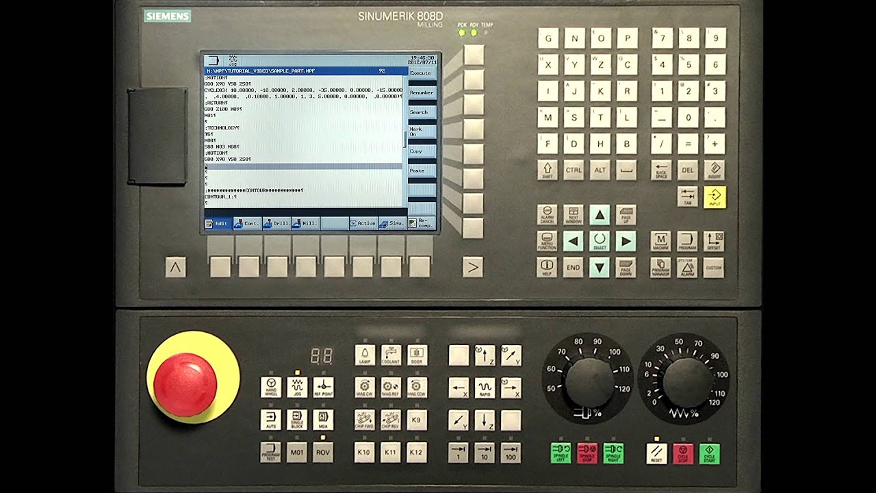 SINUMERIK 808D Tutorial Milling Part 18 - Cycle840 Tapping