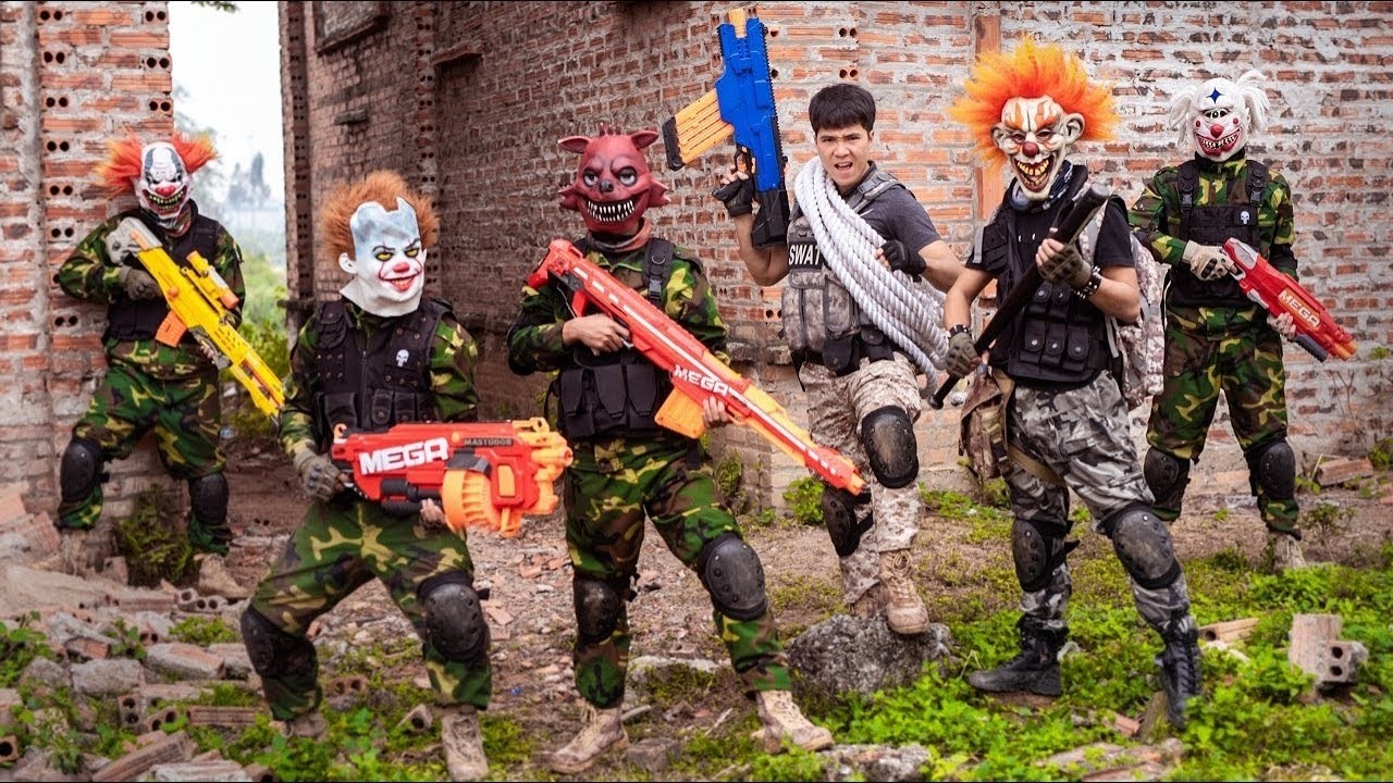 ALPHA Nerf War: Elite Warriors Unleash Nerf Guns Against Crime Boss in Dragon's Lair