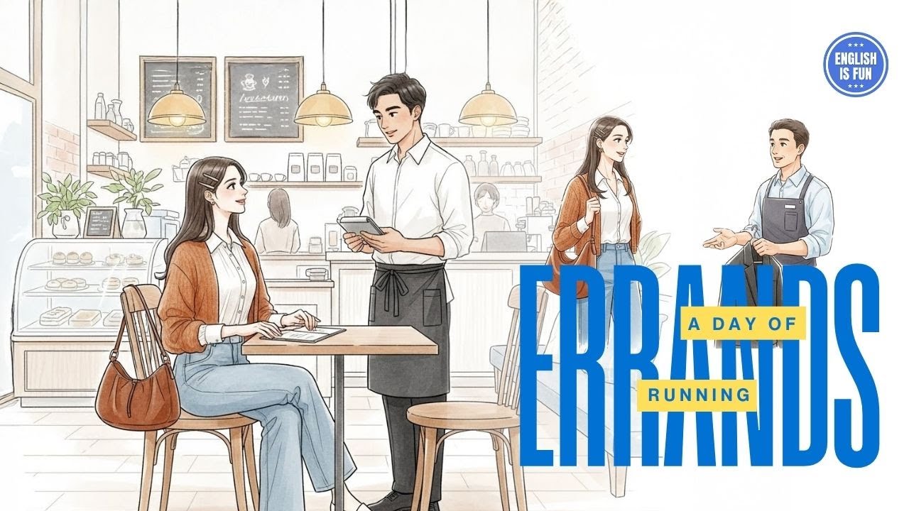 🛒 A Day of Running Errands in English | Beginner Conversation Practice #dailyenglish #english