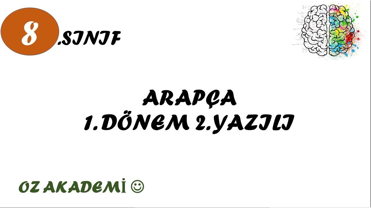 8.SINIF ARAPÇA 1.DÖNEM 2.YAZILI SORULARI