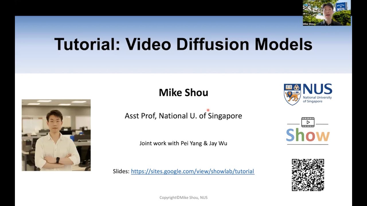 Tutorial: Video Diffusion Models. Mike Shou, 2023.