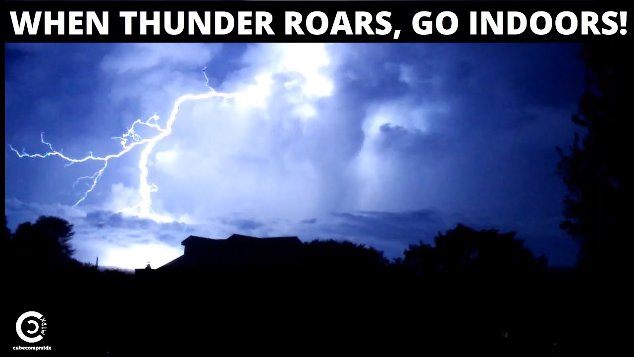 When thunder roars, go indoors! Be aware of lightning hazards!