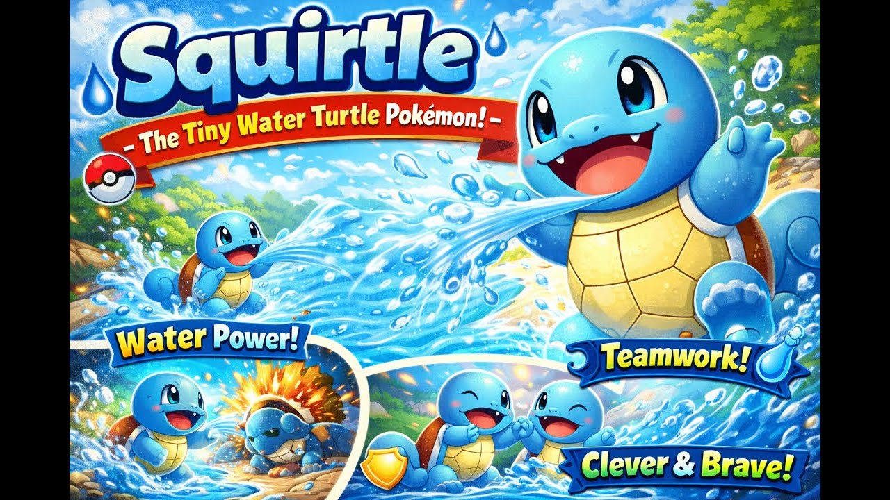 💧🐢 Squirtle – The Tiny Water Turtle Pokémon! 🐢💧