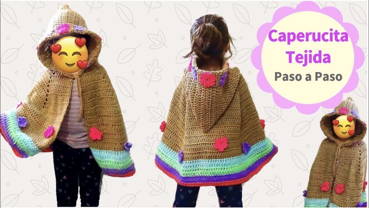 CAPERUCITA TEJIDA A CROCHET PASO A PASO - En Todas Las Tallas