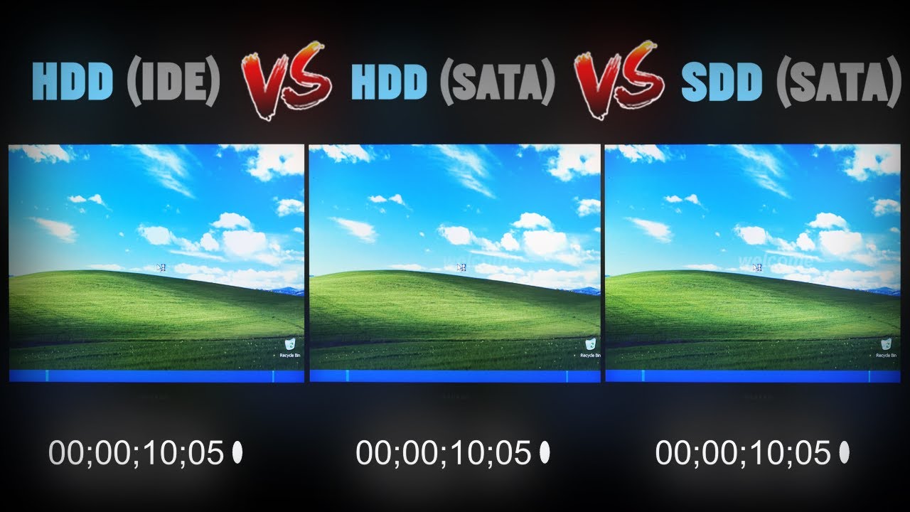 Windows XP HDD vs SSD Boot Time Comparison !