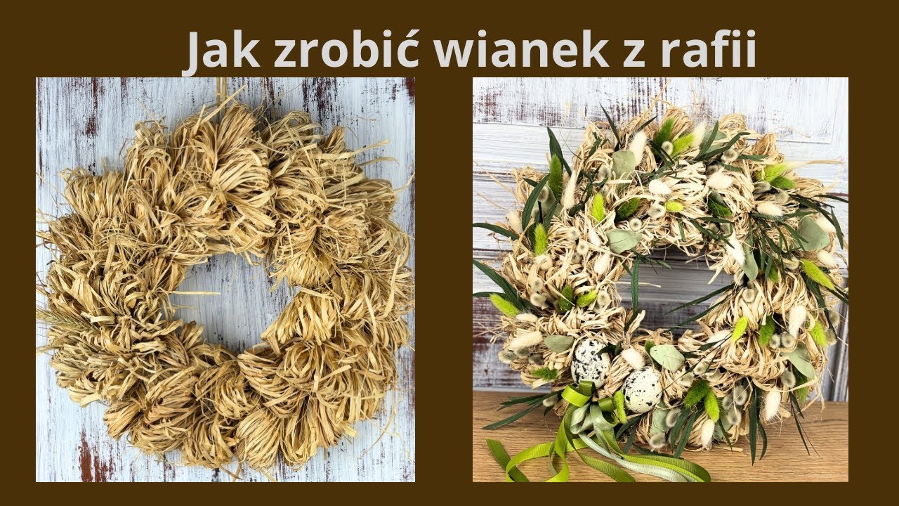 Wianek z rafii/ Dekoracje wielkanocne
