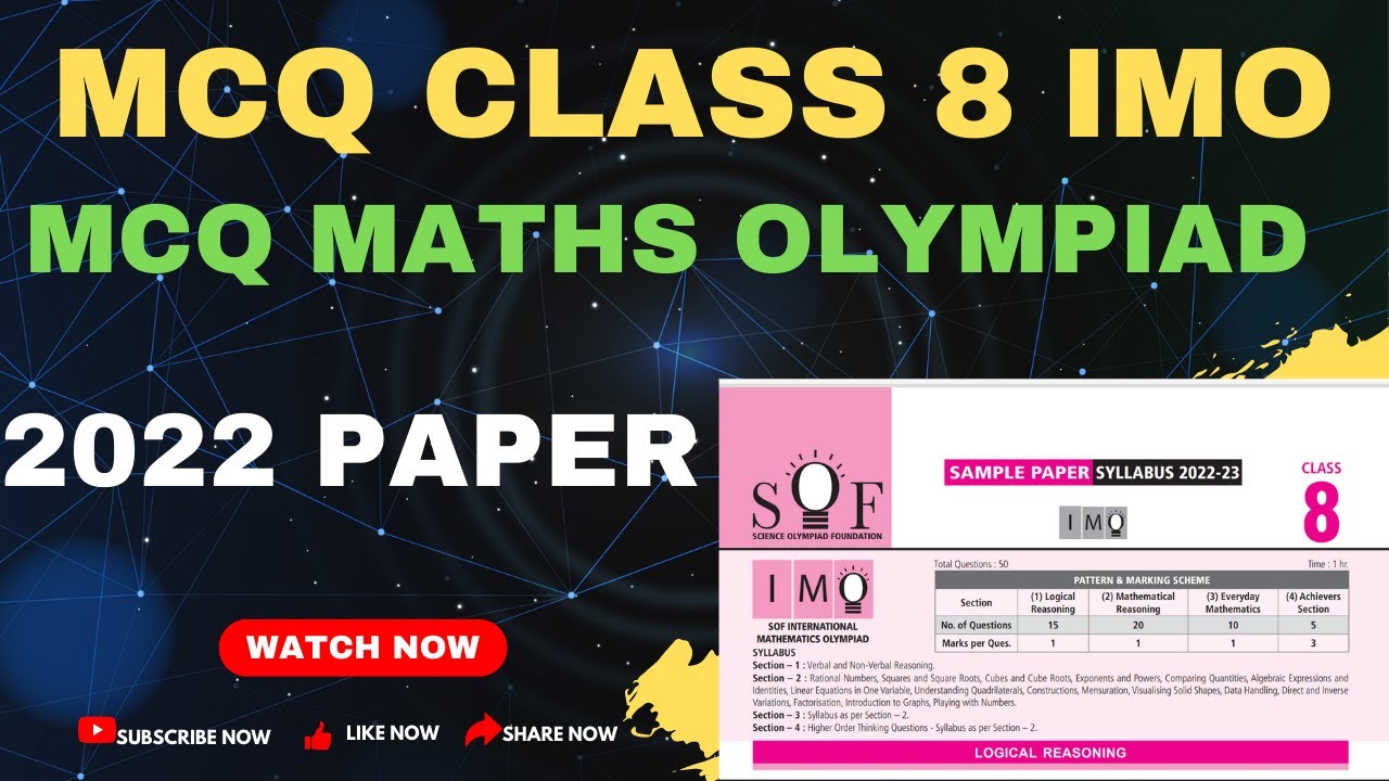 Best MCQ Maths Olympiad || Class 8 || MCQ Olympiad || Important Questions // Class 8 Maths Olympiad