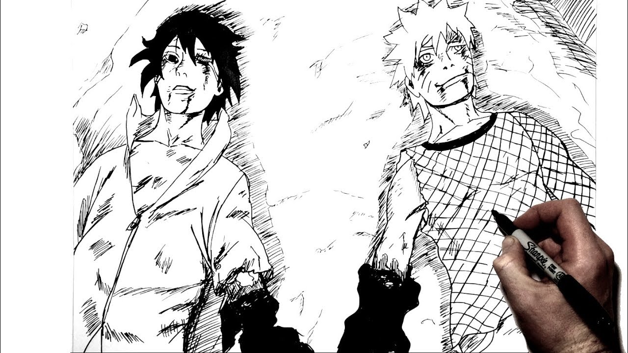 How To Draw Naruto and Sasuke | Final Battle | Naruto