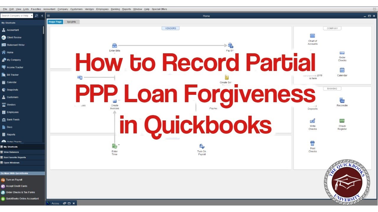 Как отразить частичное списание кредита PPP в QuickBooks