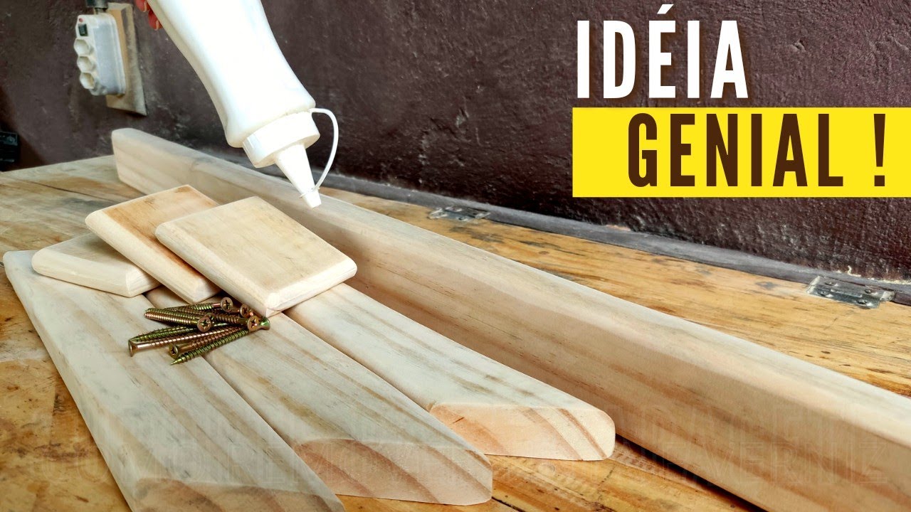 🪚 IDÉIA GENIAL PARA FAZER USANDO RIPAS DE MADEIRA / como fazer um suporte para capacete