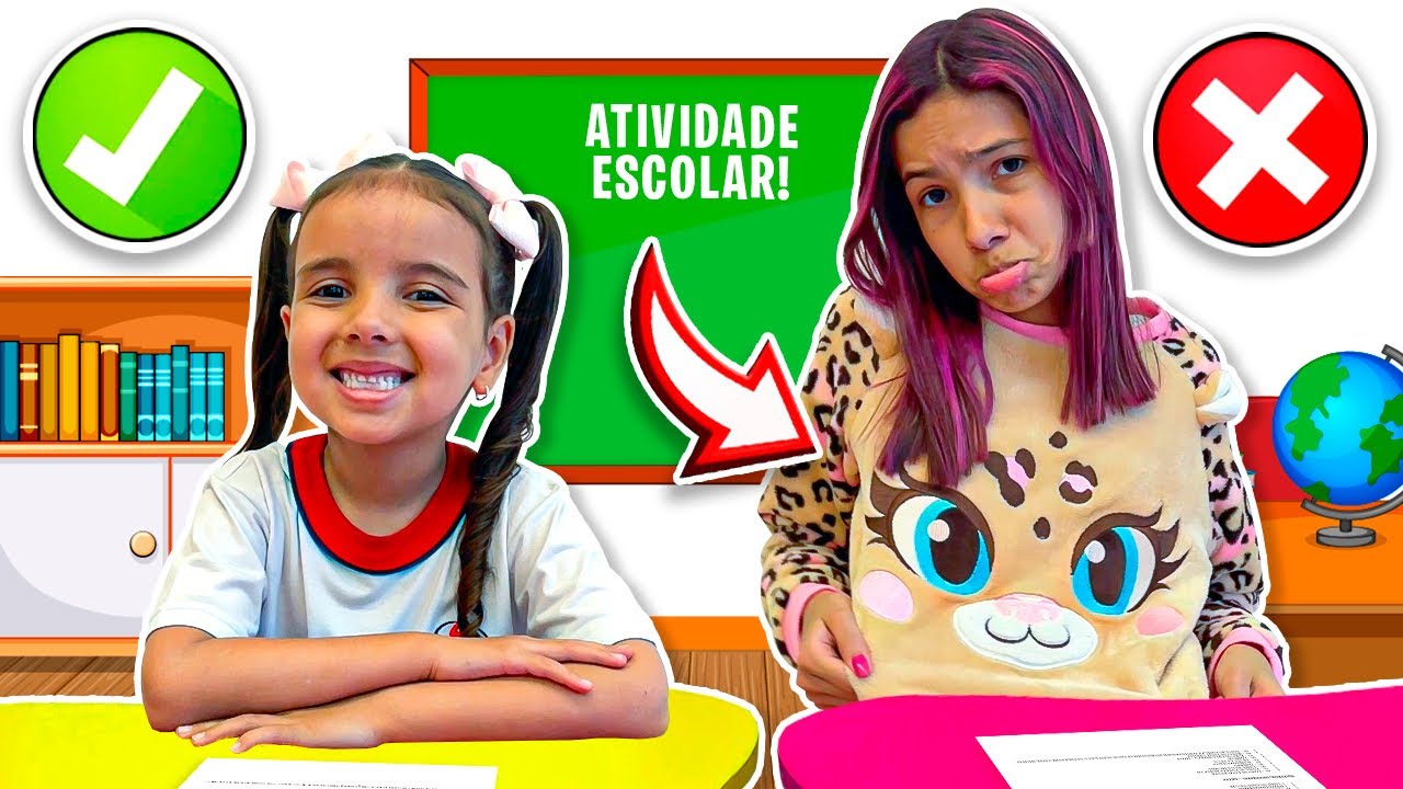 Manu ajuda Julinha a se preparar para a escola usando sua lista de tarefas