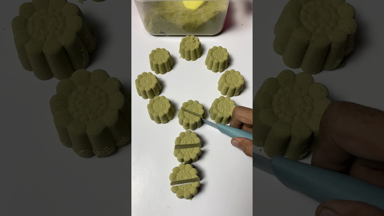 asmr cutting magical kinetic sand flowers with a knife | super satisfying sounds 