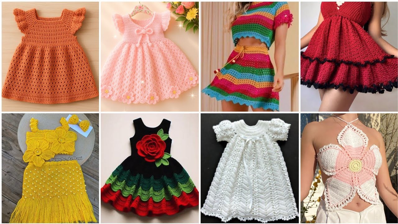Easy crochet dress for baby girl/easy crochet baby dress 3-6 months/crochet dress pattern for women