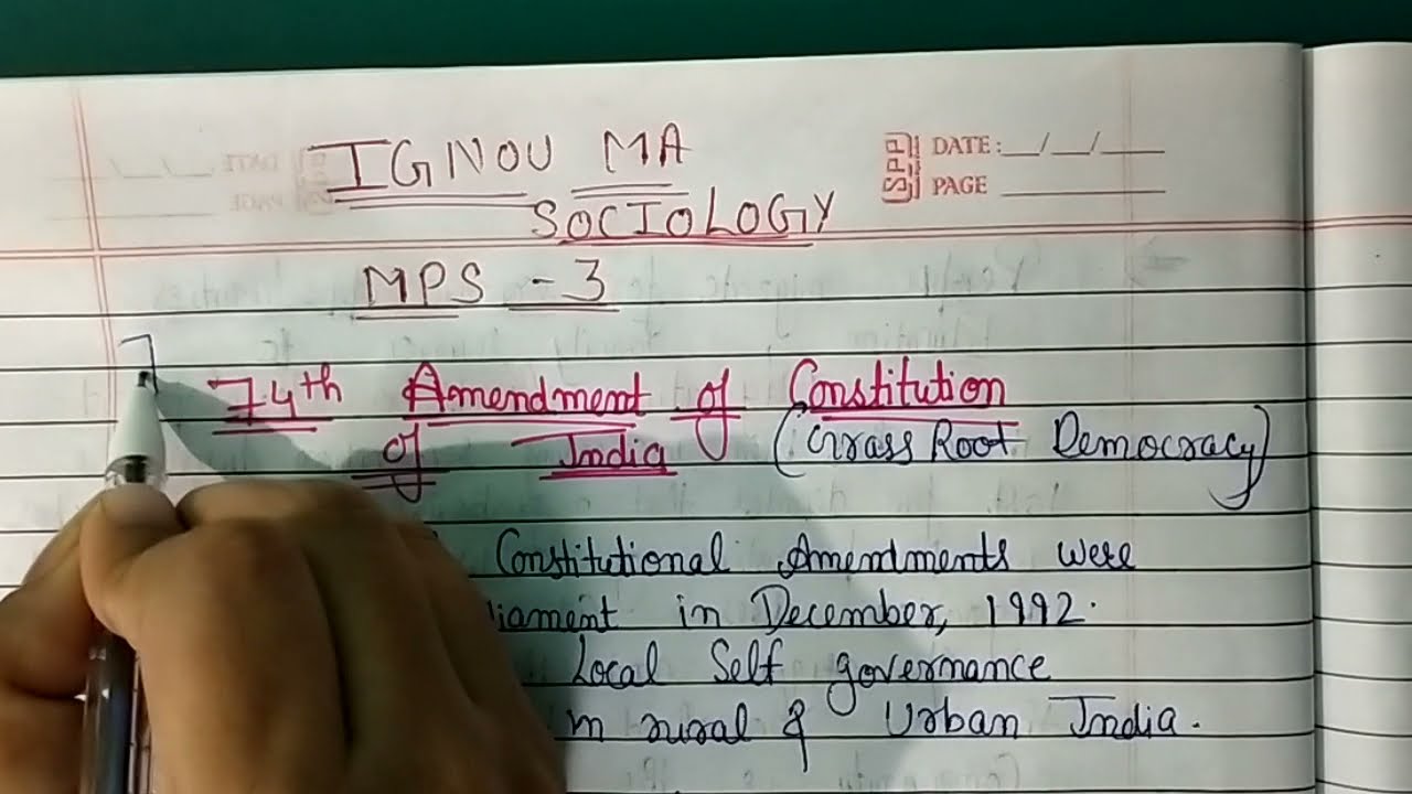 IGNOU MA SOCIOLOGY & POL.SCI || MPS -3 || IMPORTANT QUESTIONS || 73rd & 74th Constitution Amendment