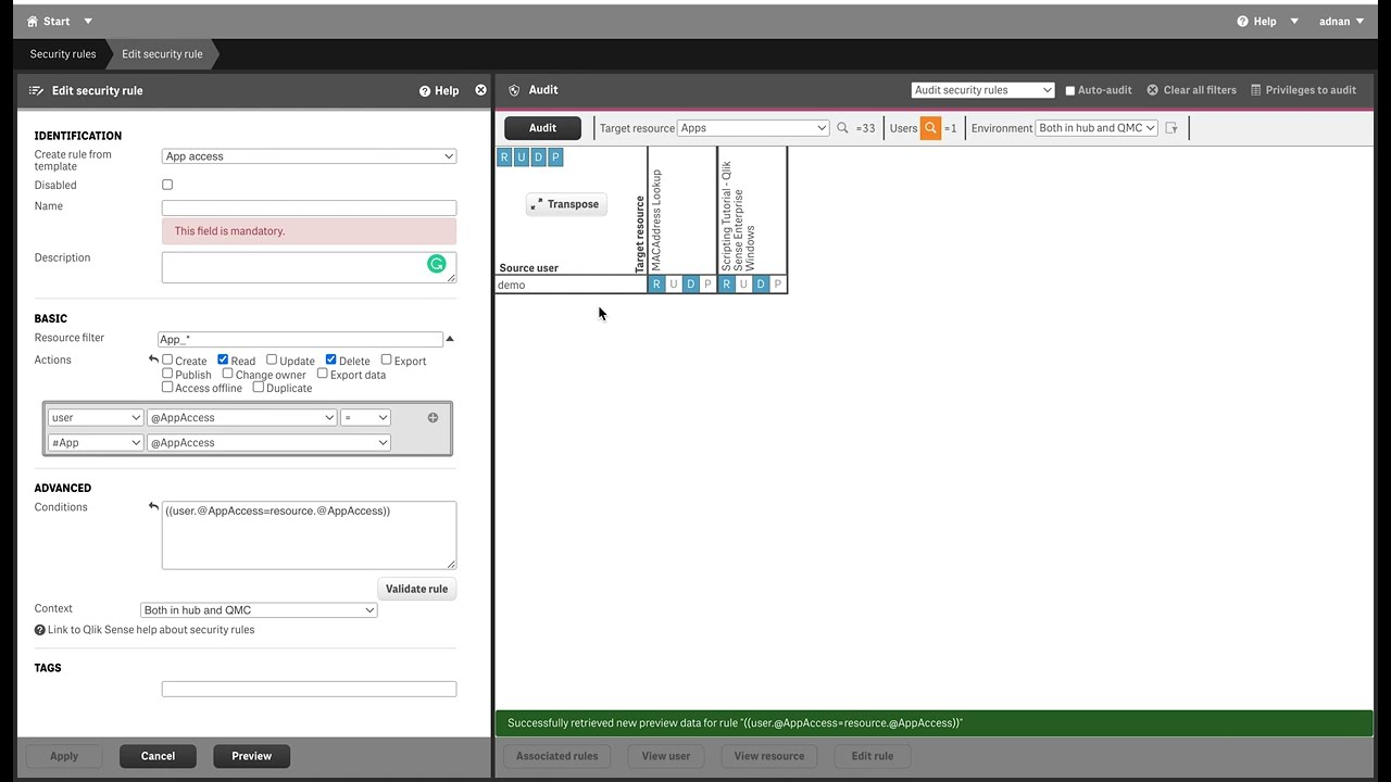 Auditing in QlikSense QMC