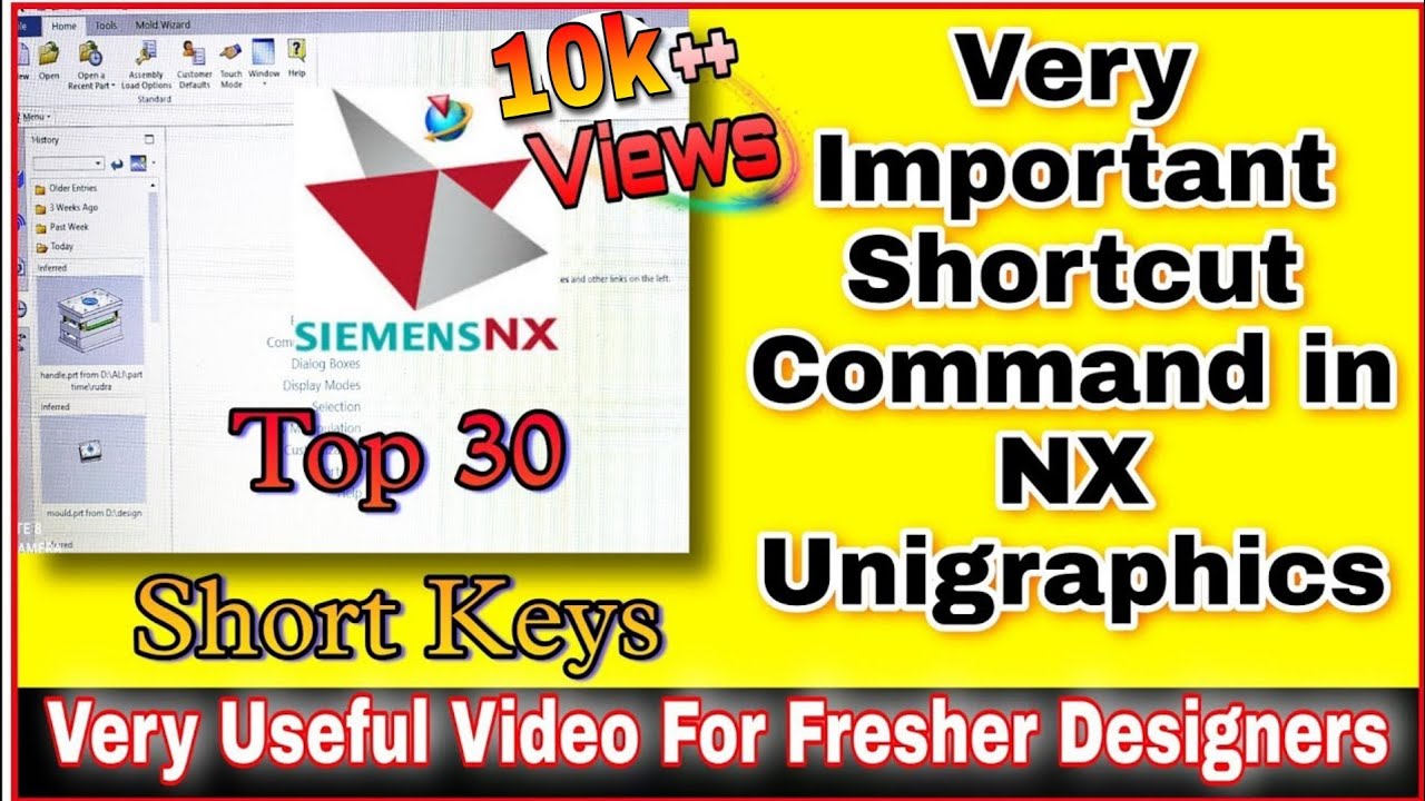#4 How to get Shortcut Keys in Nx Unigraphics || All Short Keys Detailed Knowledge | Basics in Hindi