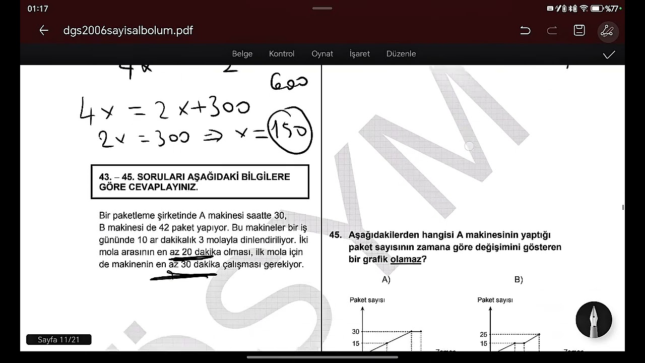 2006 DGS Sayısal Mantık ve Çoklu Problemler... Matematikte güzel bir Pratik...