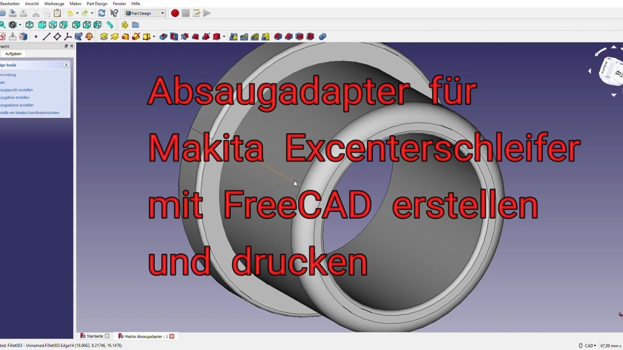3D Modell erstellen und ausdrucken | 3D Druck | Absaugadapter |