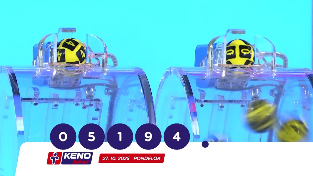 Žrebovanie TIPOS 27. 10. 2025 - KENO 10, EXTRA VÝPLATA, Všetko alebo nič
