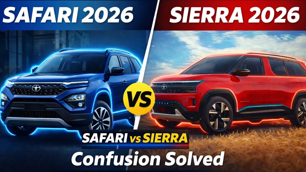 Tata Sierra vs Safari: ₹5 Lakh Ka Difference? 😱 Luxury, Features & Performance!