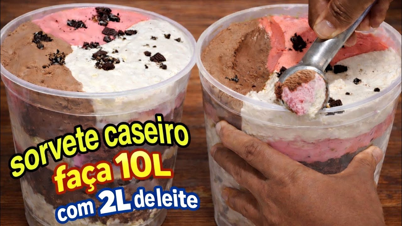 QUER LUCRO? APRENDA A FAZER 10 LITROS DE SORVETE COM SÓ 2 Litros de Leite