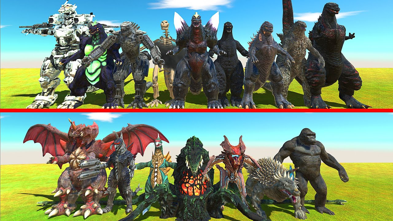 ALL GODZILLA FIGHTS ALL MONSTER - Animal Revolt Battle Simulator