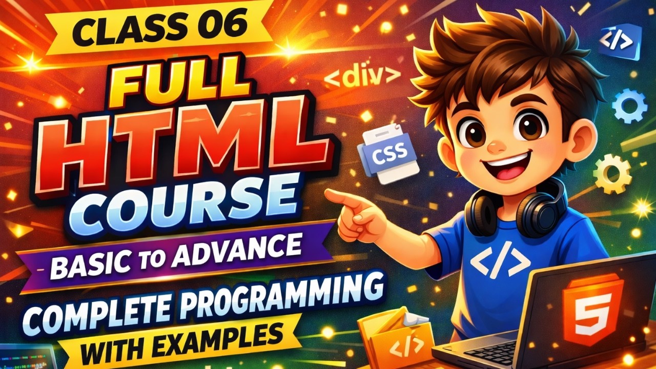 📚 Class 06 – Full HTML Course | Basic To Advance | Complete Programming With Examples