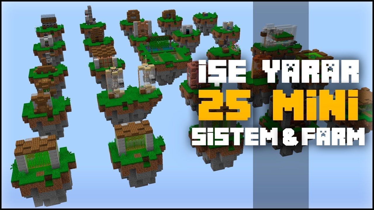 BAŞLANGI&Ccedil; SEVİYESİ 25 MİNİ SİSTEM ve FARM !! Minecraft