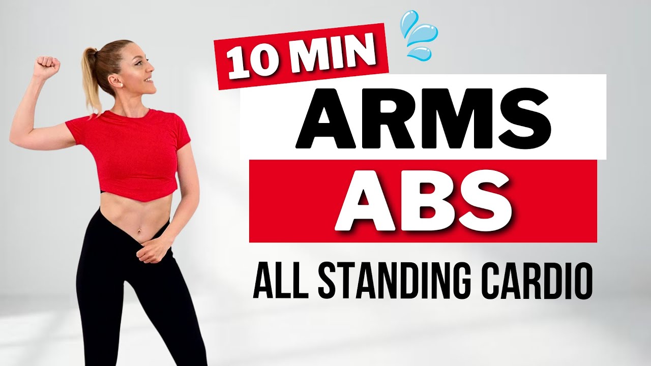 🔥10 Min STANDING ARMS & ABS CARDIO🔥DAILY WORKOUT TO LOSE ARM & BELLY FAT🔥KNEE FRIENDLY🔥NO REPEATS🔥