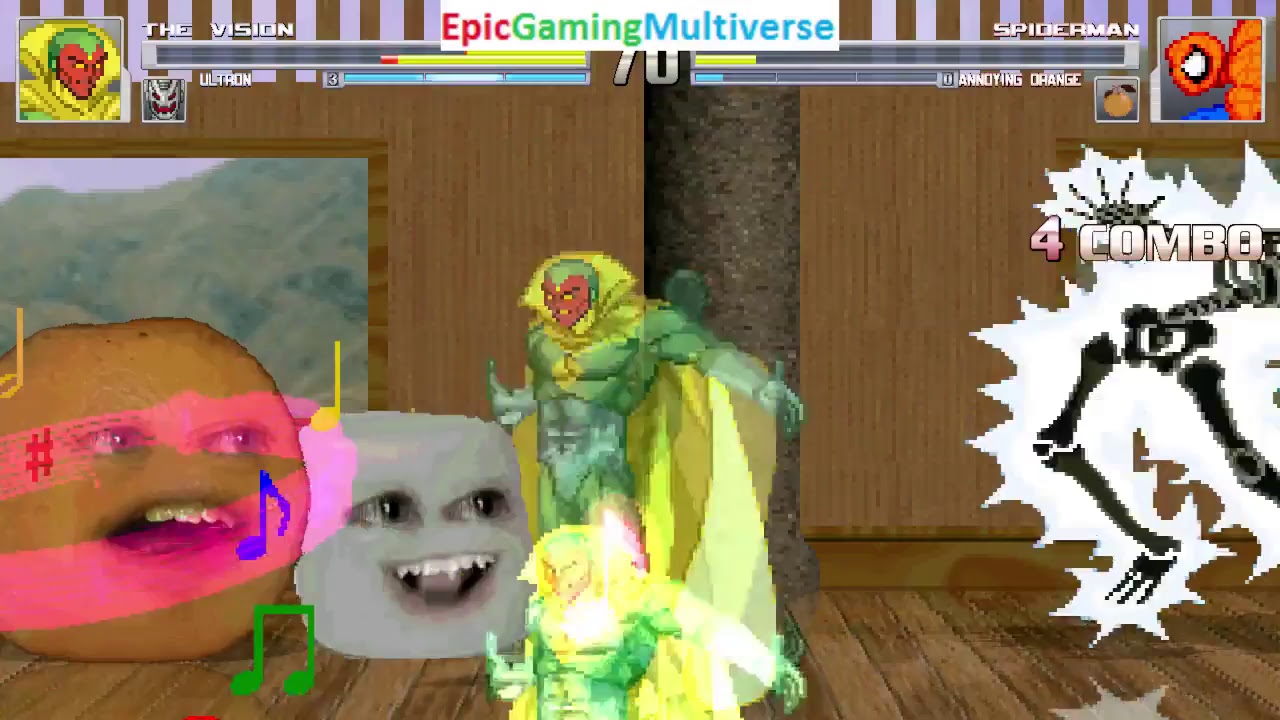 MUGEN Matches / Battles / Fights Of The Vision, Ultron, And The Annoying Orange