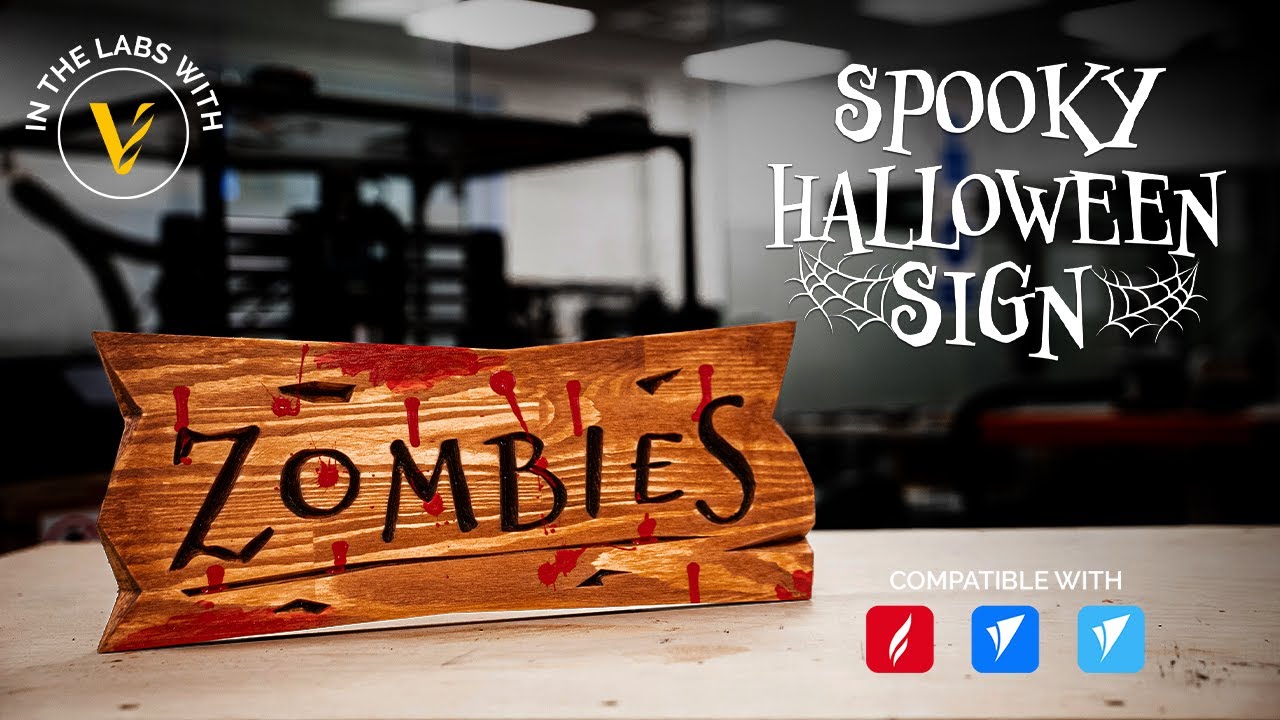 Making Spooky Halloween Signs Free Trial Project | In the Labs Vectric | FREE CNC Projects