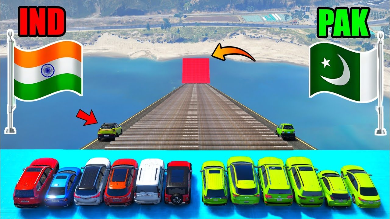 INDIA VS PAKISTAN | GTA 5 INDIAN CARS VS PAKISTAN CARS JUMPING CHALLENGE | GTA 5 GAMEPLAY 