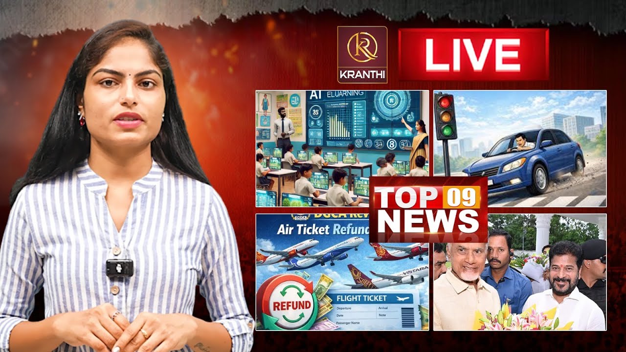🔴Live :TOP 9 News Telugu | News Headlines | Anchor Sravani | Kranthi TV