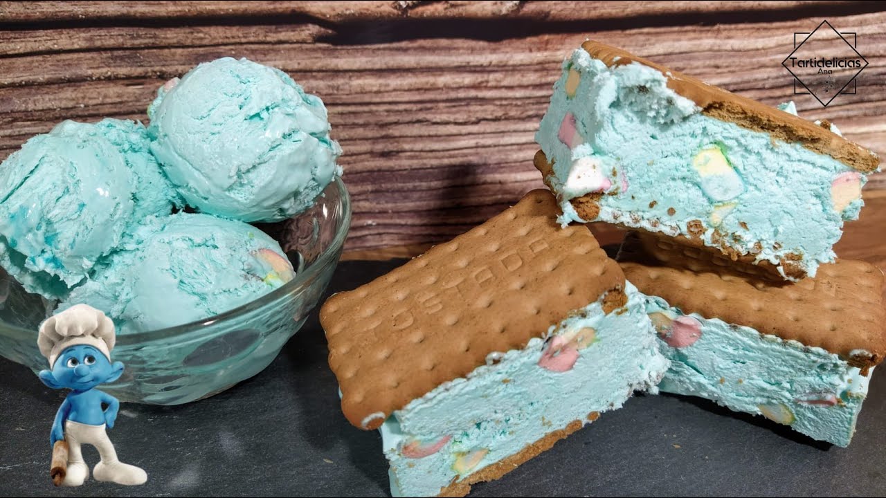 🍨✅ Este HELADO CASERO Siempre es un ÉXITO, Muy Fácil y Pocos Ingredientes: HELADO PITUFO 🍄