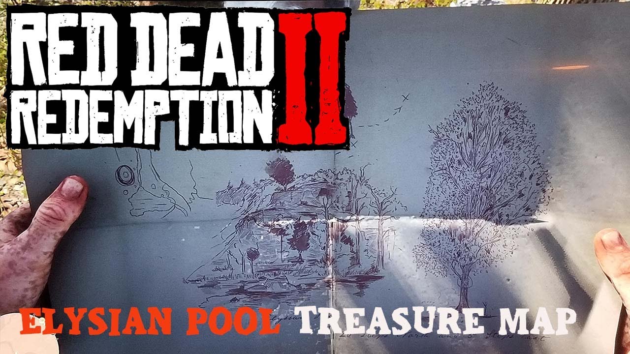 Elysian Pool Gold Bar Treasure ( Sketched Map) - Red Dead Redemption 2 Treasure Location