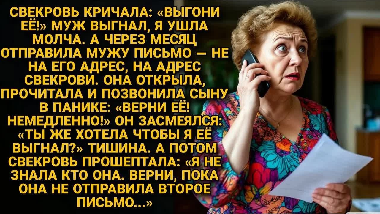 Свекровь кричала «Выгони её!» Но когда прочитала письмо невестки — за 22 минуты передумала...