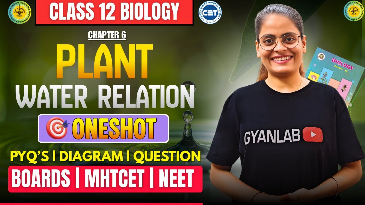 HSC Board 2026 | Chp 6 - Plant Water Relation | 🎯ONE SHOT | MHTCET | Gyanlab | Anjali Patel