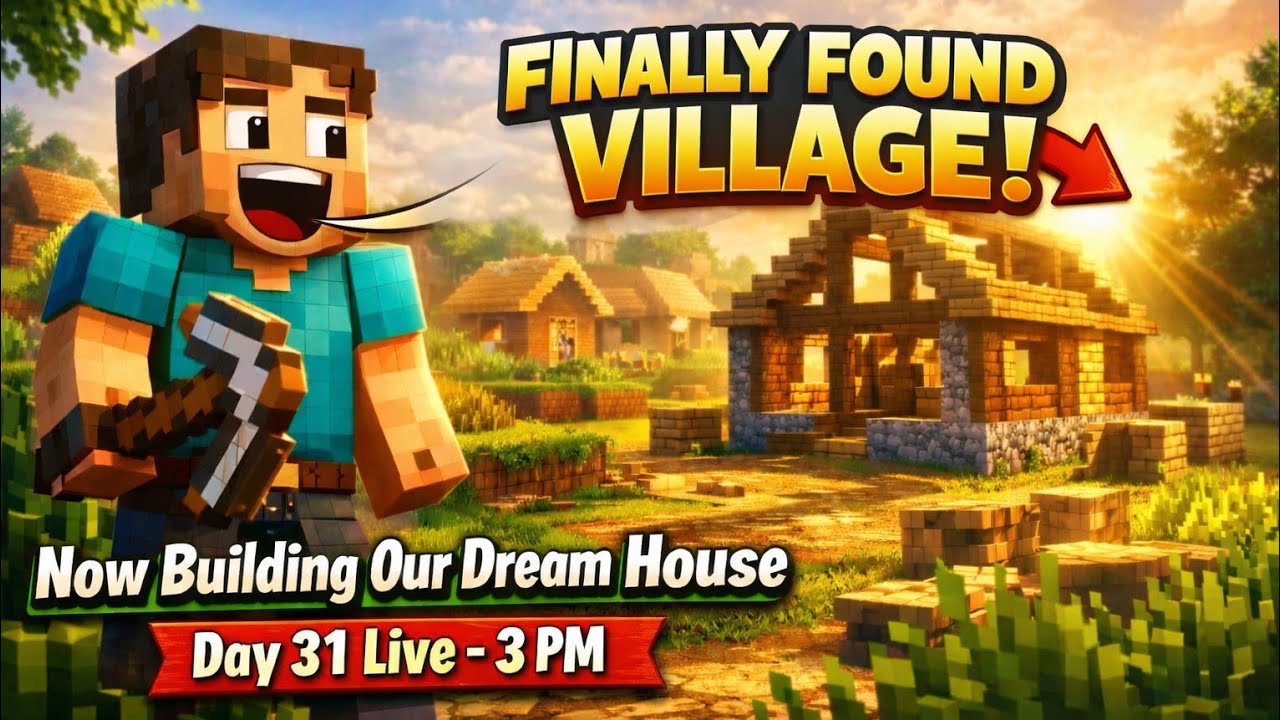 Bohot Mushkil Ke Baad Village Mila 😭 | Dream House Building Starts | Day 31 LIVE  #minecraft