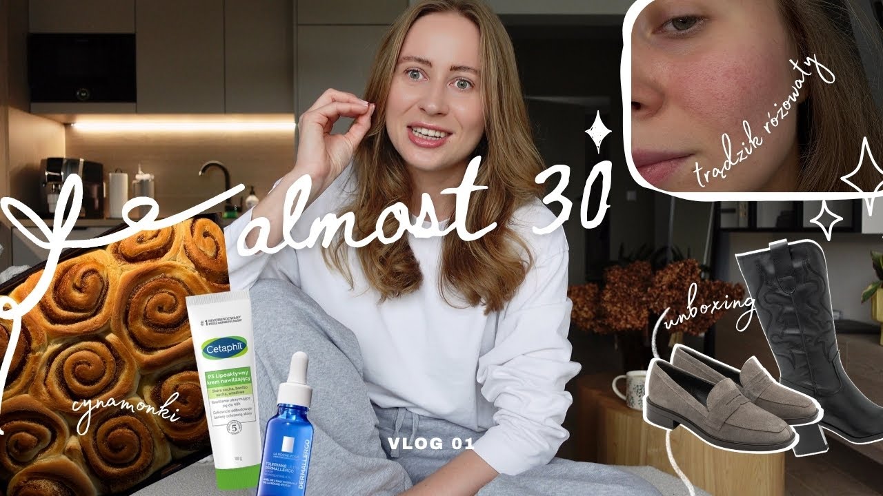 PIERWSZY VLOG🍿 pielęgnacja, trądzik różowaty🧖🏼‍♀️  cynamonki, unboxing Ryłko