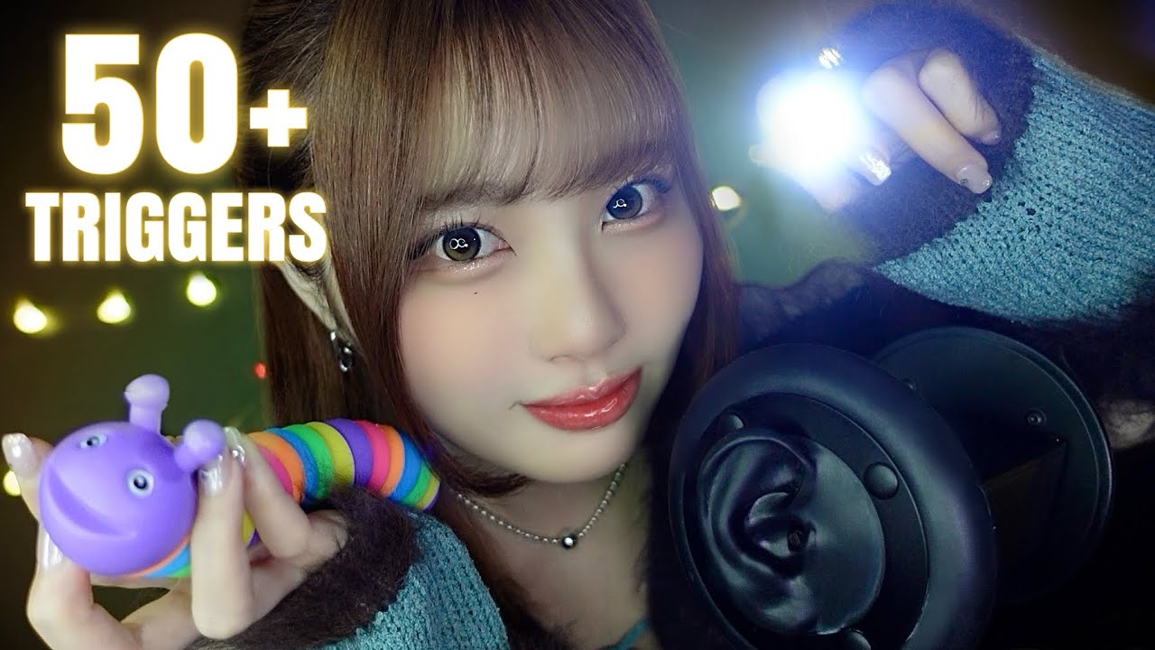 【ASMR】脳がとろける…🤤50種類＋のゾクゾクトリガー集(2.5h,囁き声,耳かき,タッピング,オノマトペ,咀嚼音,フォーカステスト)