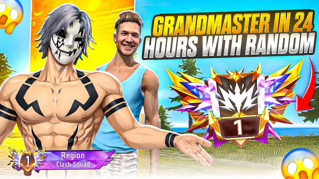 😬 GRANDMASTER IN 24 HOURS WITH RANDOM TEAMMATES ‼️CHALLENGE  💀 @TD-SPHERE  #freefire #csrank 