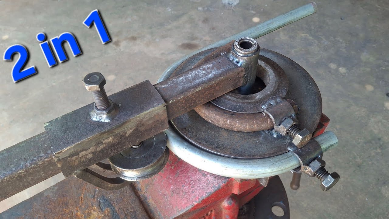 Pipe bender || cara membuat pembengkok pipa manual 2in1 dari besi bekas di sekitar bengkel anda