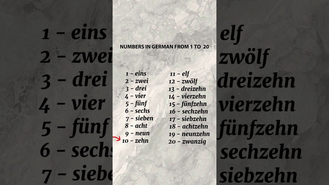 Learn the German numbers from 1-20 #learngerman #germanlanguage #germanforbeginners #germanphrases