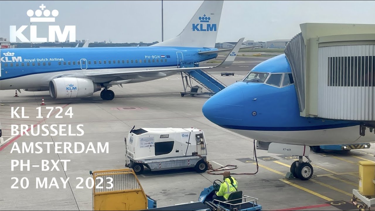 KLM KL1724 Brussels - Amsterdam   PH-BXT Boeing 737-9K2 #klm