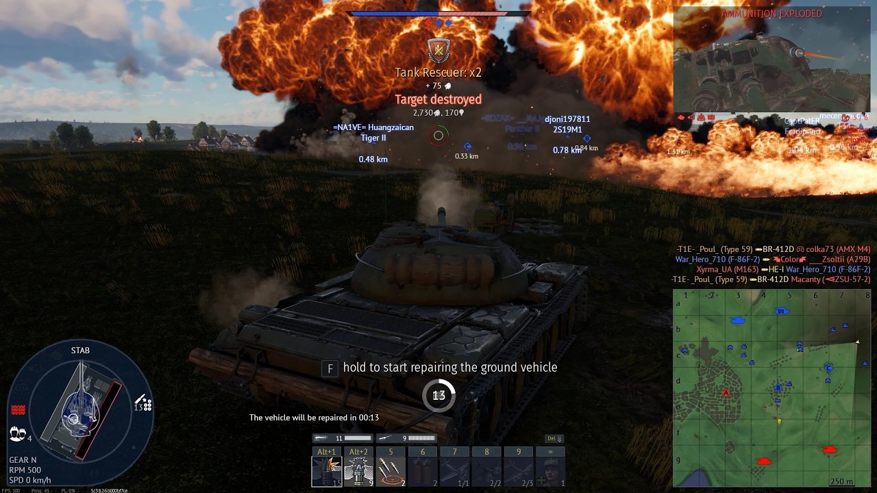 War Thunder; Type 59; Plenty of shooting, but some targets are not easy to destroy; Ground Arcade