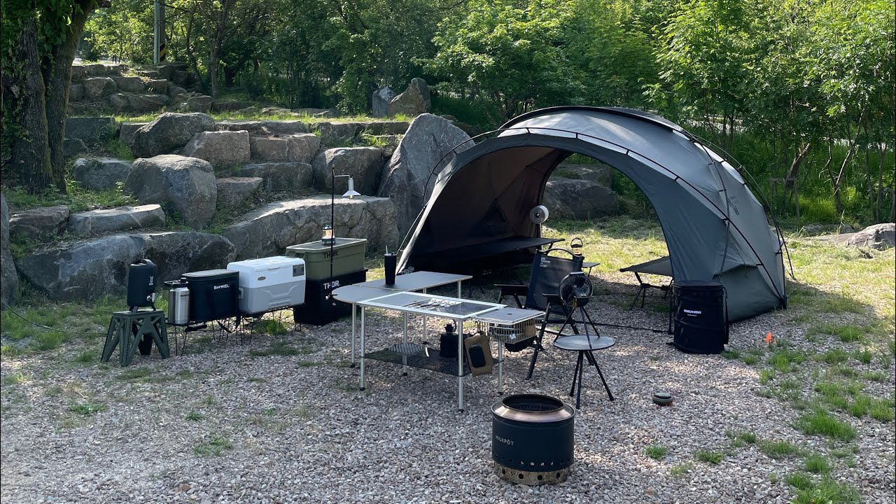 오픈한지 두달된 뷰좋은캠핑장🏕️프라이빗 대형 단독사이트 힐링가득 황매산숲속야영장