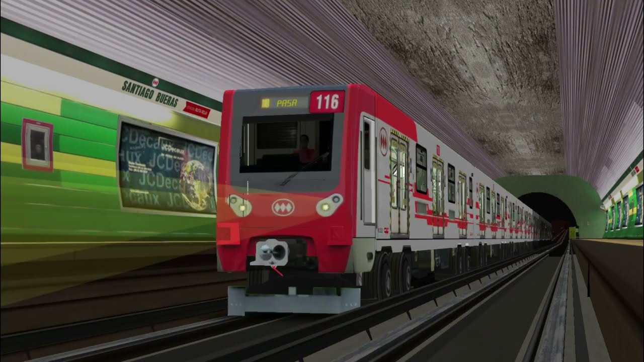 NS-07 en Línea 5 del Metro de Santiago | OpenBVE | Plaza de Maipú - Barrancas