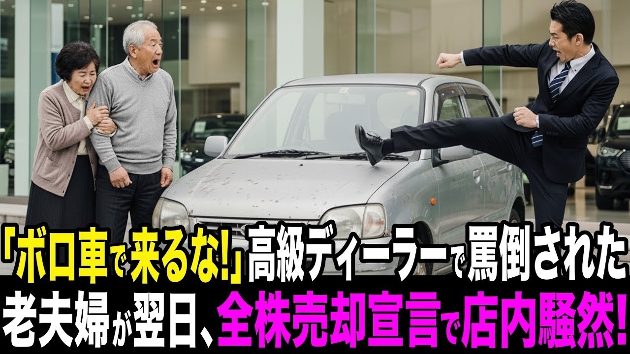 「ボロ車で来るな！」高級ディーラーで罵倒された老夫婦。翌日、全株売却宣言で営業マン全員が凍りつく